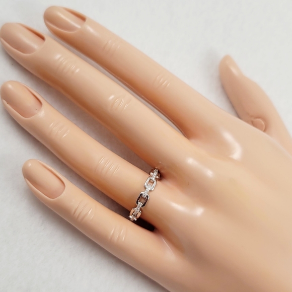 Sterling Silver Link Eternity Band - Picture 6 of 14